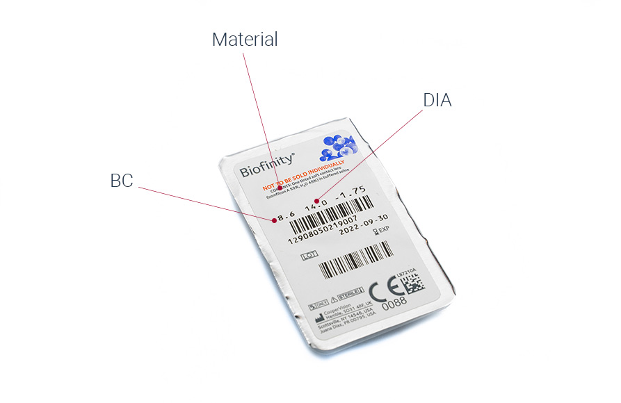 Kontaktlēcu plastmasas sloksnes un parametri