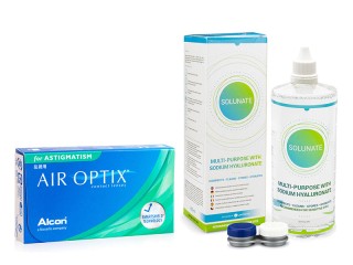 Air Optix for Astigmatism (3 линзы) +Solunate Multi-Purpose 400 мл с контейнером