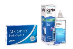 Air Optix Plus Hydraglyde (6 линз) + ReNu MultiPlus 360 мл с контейнером