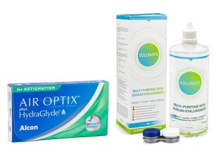 Air Optix Plus Hydraglyde for Astigmatism (6 линз) + Solunate Multi-Purpose 400 мл с контейнером