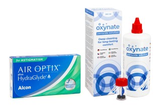 Air Optix Plus Hydraglyde for Astigmatism (6 линз) + Oxynate Peroxide 380 мл с контейнером