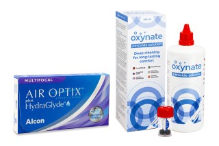 Air Optix Plus Hydraglyde Multifocal (6 линз) + Oxynate Peroxide 380 мл с контейнером