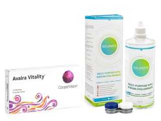 Avaira Vitality (6 lēcas) + Solunate Multi-Purpose 400 ml ar lēcu futrāli