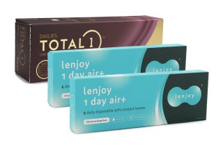 DAILIES Total 1 (30 lēcas) + Lenjoy 1 Day Air+ 10 lēcas bez maksas