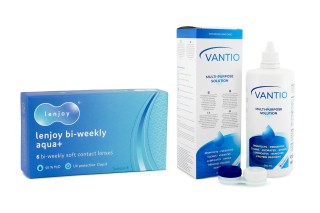 Lenjoy Bi-weekly Aqua+ (6 линз) + Vantio Multi-Purpose 360 мл с контейнером