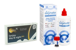Lenjoy Day & Night PRO (6 lēcas) + Oxynate Peroxide 380 ml ar lēcu konteineru