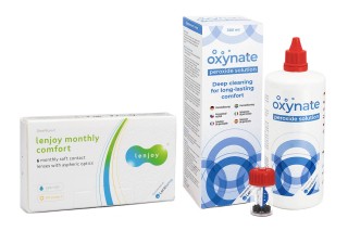 Lenjoy Monthly Comfort (6 линз) + Oxynate Peroxide 380 мл с контейнером