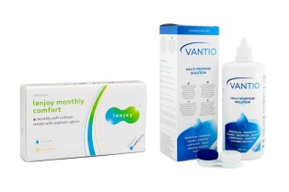 Lenjoy Monthly Comfort (6 lēcas) + Vantio Multi-Purpose 360 ml ar lēcu konteineru