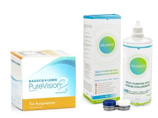 PureVision 2 for Astigmatism (6 lēcas) + Solunate Multi-Purpose 400 ml ar lēcu konteineru