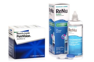 PureVision (6 lēcas) + ReNu MultiPlus 360 ml ar lēcu konteineru