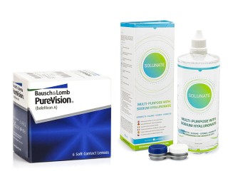 PureVision (6 линз) + Solunate Multi-Purpose 400 мл с контейнером