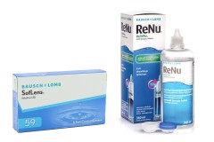 SofLens 59 (6 lēcas) + ReNu MultiPlus 360 ml ar lēcu futrāli