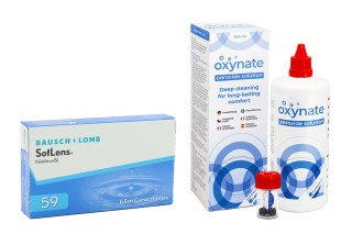 SofLens 59 (6 линз) + Oxynate Peroxide 380 мл с контейнером